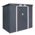 Rowlinson Trentvale 6X4 Metal Pent Shed Dark Grey With Foundation Kit
