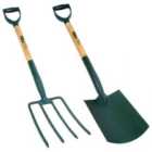 Hilka 2 pce Carbon Steel Digging Spade & Fork
