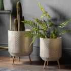 Gallery Direct Luna Metal Planter Set of 2 350x475mm