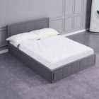 Kosy Koala Ottoman Stoarge Bed Grey Small Double 4Ft Fabric And 1 Mattress Wooden Bedroom