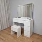 Kosy Koala Dressing Table With Mirror And Stool Makeup Vanity LED Mirror Lights Hollywood Table