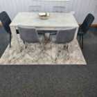 Kosy Koala Dining Table And 6 Chairs Stone Grey Effect Wood Table 6 Black Grey Velvet Chairs Dining Room