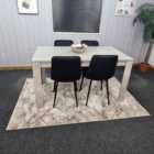 Kosy Koala Dining Table And 4 Chairs Stone Grey Effect Wood Table 4 Black Velvet Chairs Dining Room