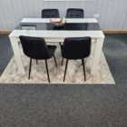 Kosy Koala Dining Table And 4 Chairs White Black Wood 4 Velvet Black Chairs Dining Room
