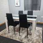 Kosy Koala Modern Dining Table Set With 4 Black Chairs Dining Room Furniture