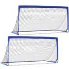Homcom Football Goal Folding Outdoor With All Weather Net Teens Adults 6'x3'