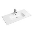 Limoge® 4010 Ceramic 101Cm Thin-edge Inset Basin With Oval Bowl