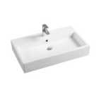 Limoge® 7549 Ceramic 51Cm Thick-edge Inset Basin With Rectangular Full Bowl
