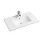 Limoge® 5001 Ceramic 81Cm Mid-edge Inset Basin With Scooped Bowl