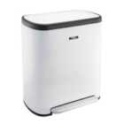 Cooks Professional Dual Recycle Pedal Bin 60L (30L/30L) White
