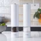 Cooks Professional Electric Salt And Pepper Mill Set - White