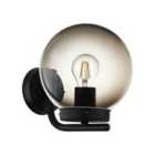 Eglo Taverna Black Transparent Globe Outdoor Wall Light