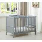 MCC Orlando Wooden Baby Cot Bed Grey With Top Change