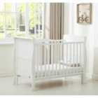MCC Savannah Sleigh Wooden Baby Cot Bed With Mattress White
