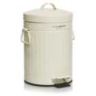 Charles Bentley Retro 3L Mini Pedal Bin - Cream