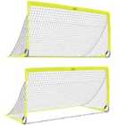HOMCOM Football Goal Folding Outdoor with All Weather Net 6'x3' Yellow