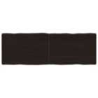 Vidaxl Table Top Dark Brown 120X40X(2-4) Cm Treated Solid Wood Live Edge
