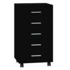 vidaXL Drawer Cabinet With Castors Black Engineered Wood