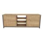 Decorotika Otis Modern TV Stand TV Unit TV Cabinet Storage With Open Shelves - Black And Oak