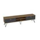 Decorotika Lorenz TV Stand And Cabinets For Living Room - Bendire And Walnut