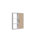 Decorotika Patrick Standard Bookcase Bookshelf Shelving Unit Display Unit With Cabinet - White / Oak