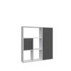 Decorotika Ridge Bookcase Bookshelf Shelving Unit Display Unit With 4 Shelves And 2 Cabinets - White And Anthracite