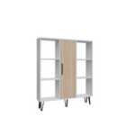 Decorotika Peoria Standard Bookcase Bookshelf Shelving Unit Display Unit With Cabinet - White / Oak