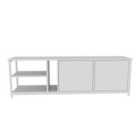 Decorotika Primrose 160 cm Wide TV Stand TV Unit TV Cabinet Storage With Two Cabinets And Shelves - White