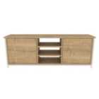 Decorotika Otis Modern TV Stand TV Unit TV Cabinet Storage With Open Shelves - White And Oak