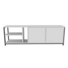 Decorotika Primrose 160 cm Wide TV Stand TV Unit TV Cabinet Storage With Two Cabinets And Shelves - Black And White
