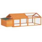 PawHut Wooden Chicken Run for 4-8 Chickens/Ducks
