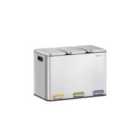 Songmicshome Triple Kitchen Bin 3 X 15 L With Pedals Colourful ,metallic Silver