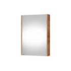 Mirror Bathroom Wall Cabinet Mirrored Small Wall Unit Slimline Cupboard 500Mm Gold Craft Oak Finish ? Avir