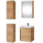 Bathroom Furniture Set: 500Mm Vanity Sink Basin Mirror Storage Wall Cabinets Gold Craft Oak ? Avir