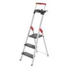 Hailo L100 Topline Aluminium Deep Safety Stepladder - 3 Tread