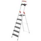 Hailo L100 Topline Aluminium Deep Safety Stepladder - 6 Tread