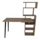Decorotika Vina Computer Desk Study Desk With Included Bookshelf Shelving Unit - Walnut
