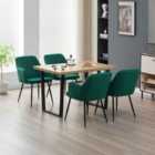 Colorado Dining Table With 4 Green Amelia Chairs