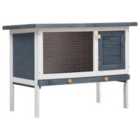vidaXL Outdoor Rabbit Hutch 1 Layer Grey Wood