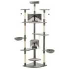 vidaXL Cat Tree with Sisal Scratching Posts 203 cm Grey and White