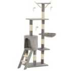 vidaXL Cat Tree with Sisal Scratching Posts 138 cm Grey