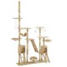 vidaXL Cat Tree with Sisal Scratching Posts 230-250 cm Beige