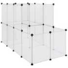 vidaXL Small Animal Cage Transparent 142x74x93 cm PP and Steel