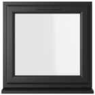 Crystal uPVC Black Top Opener Clear Double Glazed Window - 820 x 820mm