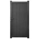 Readymade Black Vertical Composite Infill with Aluminium Frame Pedestrian Gate - 800 x 1800mm