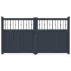 Readymade Black Aluminium Vertical Mixed Infill Double Swing Gate - 3500 x 1800mm