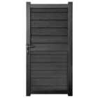 Readymade Black Horizontal Composite Infill with Aluminium Frame Pedestrian Gate - 800 x 1800mm