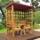 Charles Taylor Henley Twin Seat Arbour with Burgundy Roof Cover
