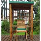 Charles Taylor Wentworth Single Arbour with Green Roof Cover and Cushions