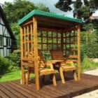 Charles Taylor Henley Twin Seat Arbour with Green Roof Cover